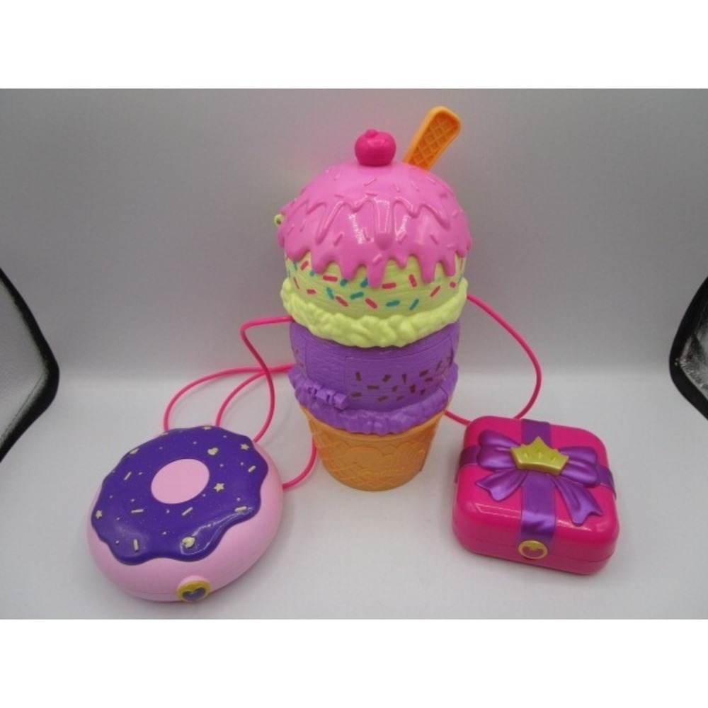 Mattel Polly Pocket Lot Of 3 Toy Playsets With Figures And Accessories